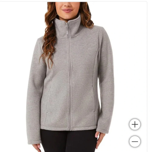 32 Degrees Ladies' Brushed Faux Wool Jacket coat Women’s plus size 2X gray NWT - Picture 1 of 5